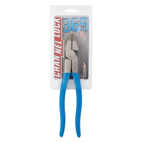 Channellock® 369 XLT™ High Leverage Linemen's Plier, 0.047 to 0.094 in Dia Piano/Hard/Medium Hard, 0.162 in Dia Soft Wire THK Max Wire, 1.54 in L High Carbon Steel Jaw, Cross Hatched Jaw Surface, 9-1/2 in OAL